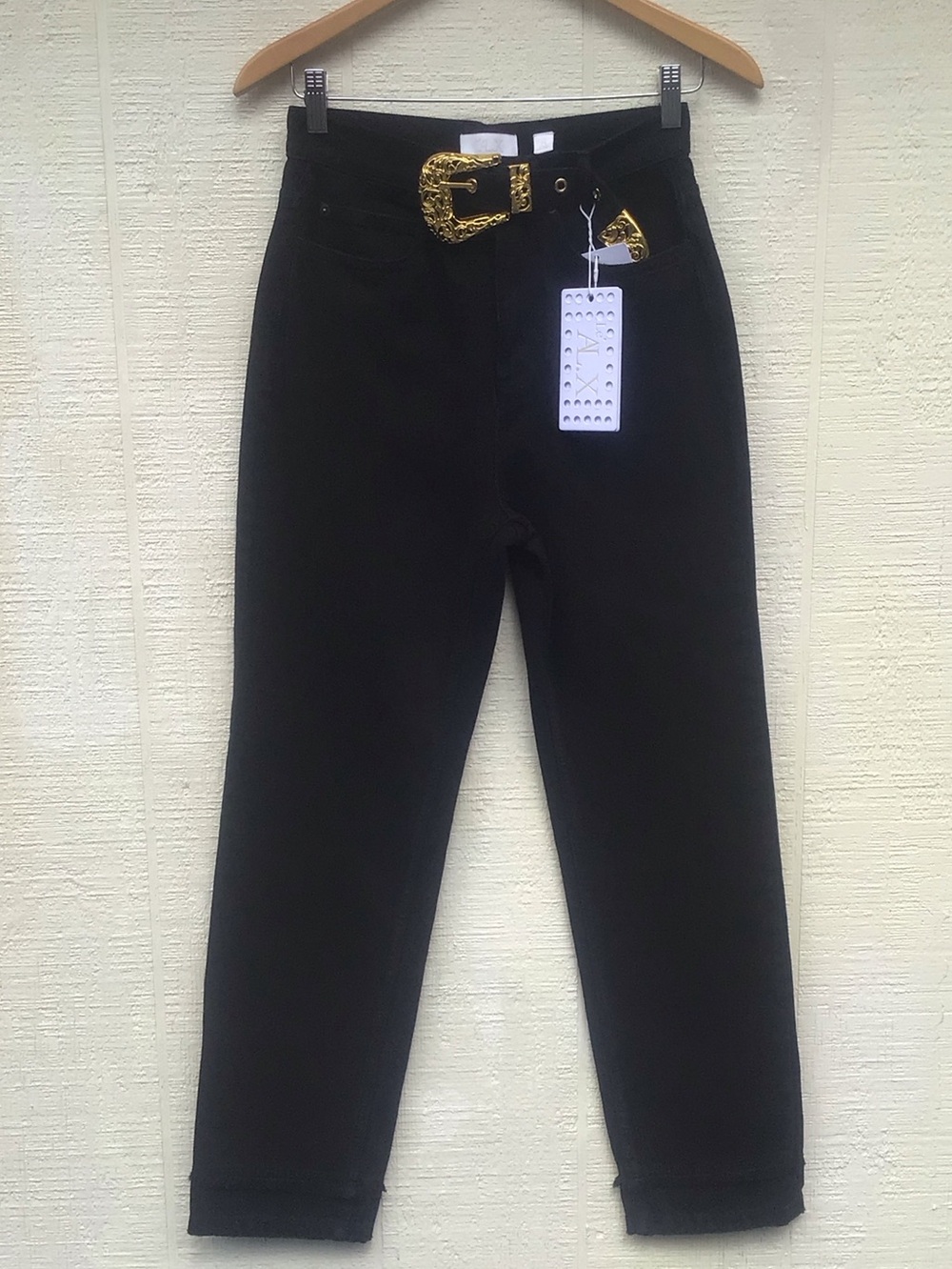 Le’ AL.X western belt jean gold buckle denim jeans